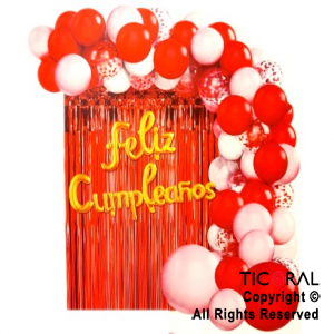 Set de globos feliz cumpleaños con cortina – Importadora El Rey