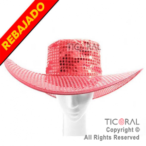 SOMBRERO CAPELINA ROJO LENTEJUELA HS2807-6 x 1