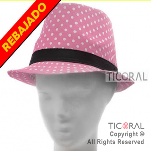 SOMBRERO GUAPO ROSA C/LUNARES BLANCOS HS5288-1 x 1