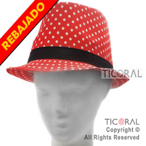 SOMBRERO GUAPO ROJO C/LUNARES BLANCOS HS5288-3 x 1