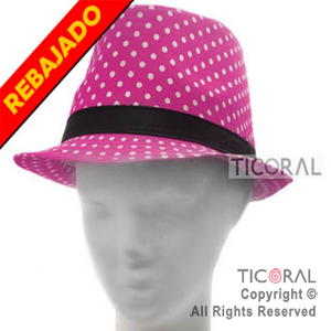 SOMBRERO GUAPO FUCSIA C/LUNARES BLANCOS HS5288-5 x 1