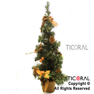 ARBOL DECORADO 50CM ORO C/MACET HS5260-1 x 1