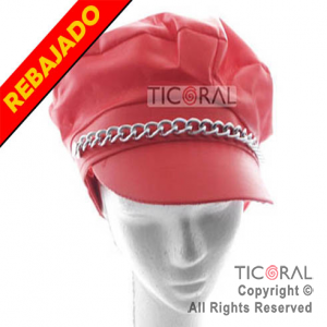 SOMBRERO BOINA CON CADENA ROJA HS2802-1 x 1