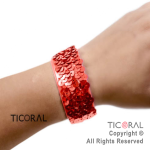 BRAZALETE LENTEJUELAS ROJO HS6234-3 x 1