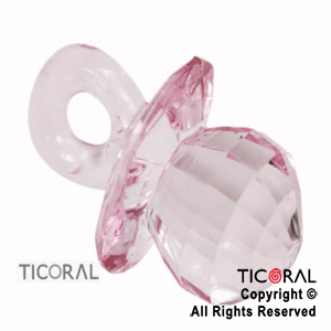 CHUPETE CRISTAL ROSA FACETADO 2.5cm x 1.5cm HS6134-1 X12