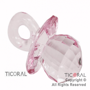 CHUPETE CRISTAL ROSA FACETADO 2.5cm x 1.5cm HS6134-1 X12