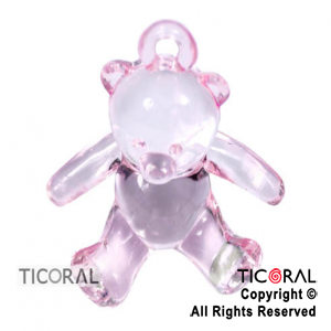 OSO ROSA CRISTAL 3.5 cm x 4 cm HS6143-1 X 6