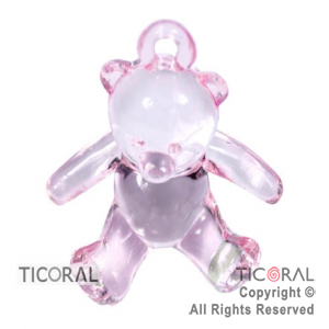 OSO ROSA CRISTAL 3.5 cm x 4 cm HS6143-1 X 6