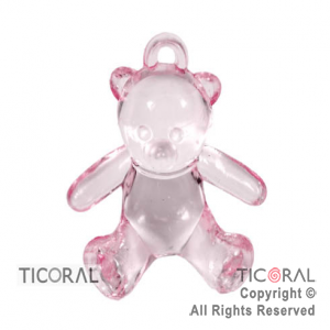 OSO CHICO CRISTAL ROSA 2.5cm x 2cm HS6144-1 X 12