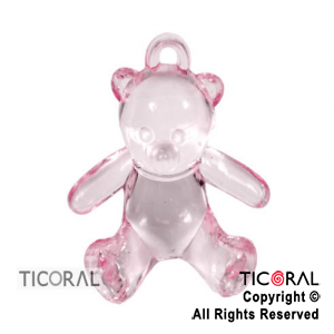 OSO CHICO CRISTAL ROSA 2.5cm x 2cm HS6144-1 X 12