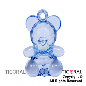 OSO CRISTAL CELESTE FACETADO 3cm x 2 cm HS6124-2 X 12