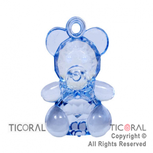 OSO CRISTAL CELESTE FACETADO 3cm x 2 cm HS6124-2 X 12