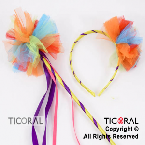 SET TIARA Y VARITA MULTICOLOR TULL MULTICOLOR HS6271 X 1