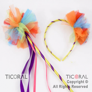 SET TIARA Y VARITA MULTICOLOR TULL MULTICOLOR HS6271 X 1