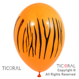 GLOBO BALONIM INF STD 12 ANIMAL PRINT NARANJA Y NEGRO 12 HS6463-3 x 50