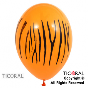 GLOBO BALONIM INF STD 12 ANIMAL PRINT NARANJA Y NEGRO 12 HS6463-3 x 50