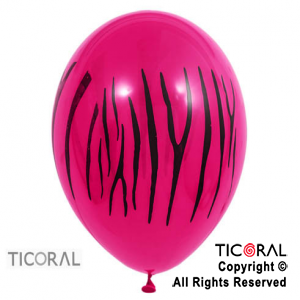 GLOBO BALONIM INF STD 12 ANIMAL PRINT FUCSIA Y NEGRO  HS6463-4 x 50