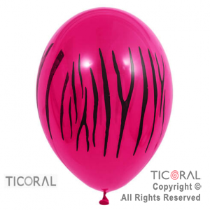 GLOBO BALONIM INF STD 12 ANIMAL PRINT FUCSIA Y NEGRO  HS6463-4 x 50