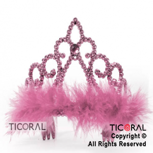 TIARA CON PLUMA ROSA HS6371-2 x 1