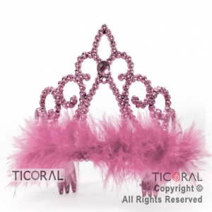 TIARA CON PLUMA ROSA HS6371-2 x 1