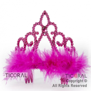 TIARA CON PLUMA FUCSIA HS6371-3 x 1