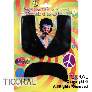 BIGOTE Y PATILLAS CON ADHESIVO HS6715 X 1