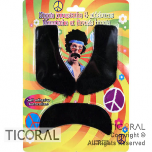 BIGOTE Y PATILLAS CON ADHESIVO HS6715 X 1