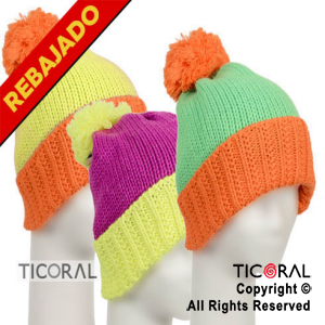 SOMB LANA CON POM POM DE COLORES FLUO NEON HS6937 X 1