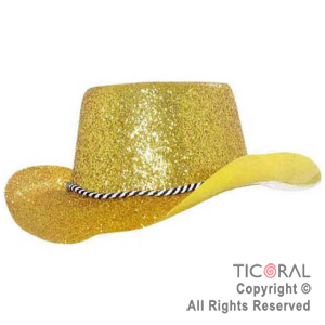 SOMBRERO COWBOY GIBRE DORADO CON PIOLA HS7143 X 1