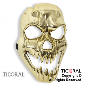 MASCARA CALAVERA METAL ORO HS6713-1 x 1