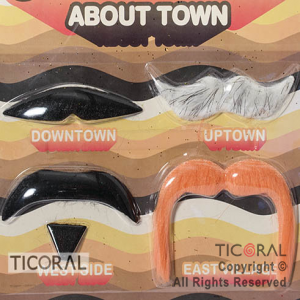 BIGOTE TOWN LUJO CON ADHESIVO HS6726 X 5