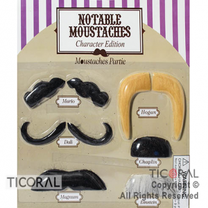 BIGOTE CHARACTER LUJO CON ADHESIVO HS6727-2 X 6