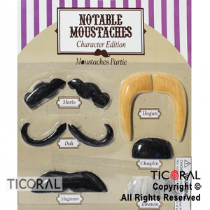 BIGOTE CHARACTER LUJO CON ADHESIVO HS6727-2 X 6