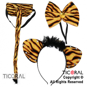 SET TIGRE LUJO ACCESORIO NARANJA NEGRO Y AMARILLO HS6731-1 x 1