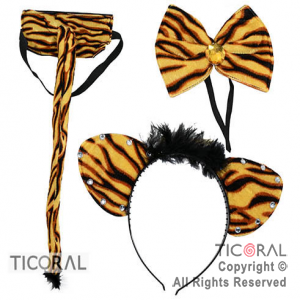 SET TIGRE LUJO ACCESORIO NARANJA NEGRO Y AMARILLO HS6731-1 x 1