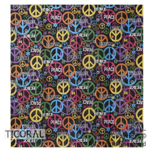 BANDANA SIMBOLO DE LA PAZ MULTICOLOR 54x54CM HS6935-1 X 1