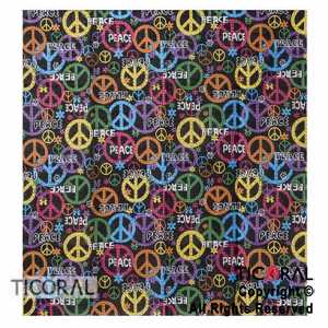 BANDANA SIMBOLO DE LA PAZ MULTICOLOR 54x54CM HS6935-1 X 1