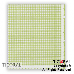 SERVILLETA 33X33CM CUADRILLE VERDE Y BLANCO HS7387-2 X 20