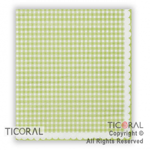 SERVILLETA 33X33CM CUADRILLE VERDE Y BLANCO HS7387-2 X 20