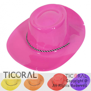 SOMBRERO VAQUERO COLORES SURTIDOS PLASTICO HS7136 X 5