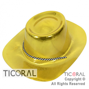 SOMBRERO VAQUERO METALIZADO ORO PLASTICO HS7137 X 5