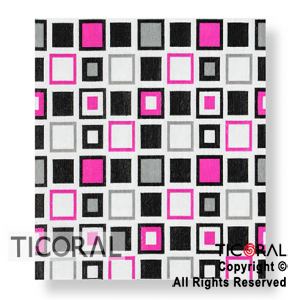 SERVILLETA 33X33CM DISEO CUADRADOS FUCSIA Y NEGRO HS7395-1 x 20