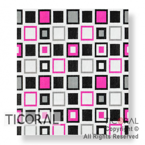 SERVILLETA 33X33CM DISEO CUADRADOS FUCSIA Y NEGRO HS7395-1 x 20