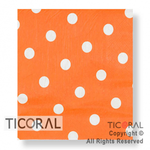 SERVILLETA 33X33CM LUNAR BLANCO FONDO NARANJA HS7394-4 x 20