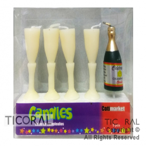 VELA SET COPAS CHAMPAGNE Y BOTELLA HS7715 X 5 x 1