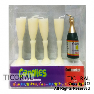 VELA SET COPAS CHAMPAGNE Y BOTELLA HS7715 X 5 x 1