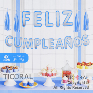 GUIR SET FELIZ CUMPLEAOS + BORLAS CELESTES (3 MTS) HS8090-1 x 1