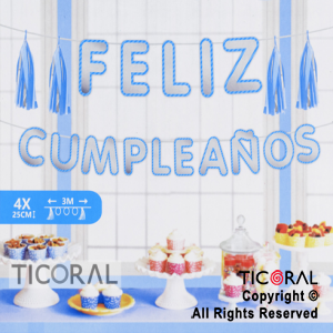 GUIR SET FELIZ CUMPLEAOS + BORLAS CELESTES (3 MTS) HS8090-1 x 1