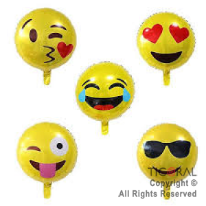 GLOBO MYLAR REDONDO 18  EMOJI ENVASADO HS7958-E X 1 X ( 5 )