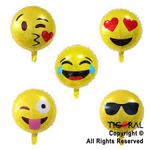 GLOBO MYLAR REDONDO 18  EMOJI ENVASADO HS7958-E X 1 X ( 5 )